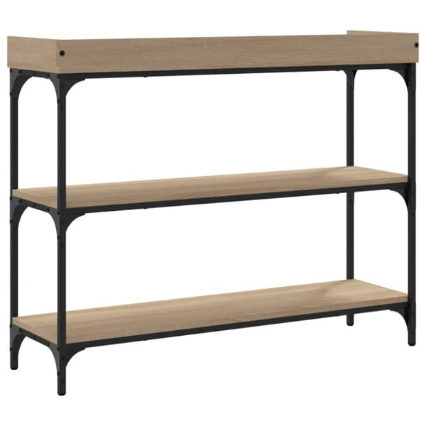 vidaXL Konsolbord med hyllor sonoma-ek 100x30x80 cm