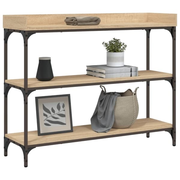vidaXL konsolbord med hylder 100x30x80 cm sonoma-eg