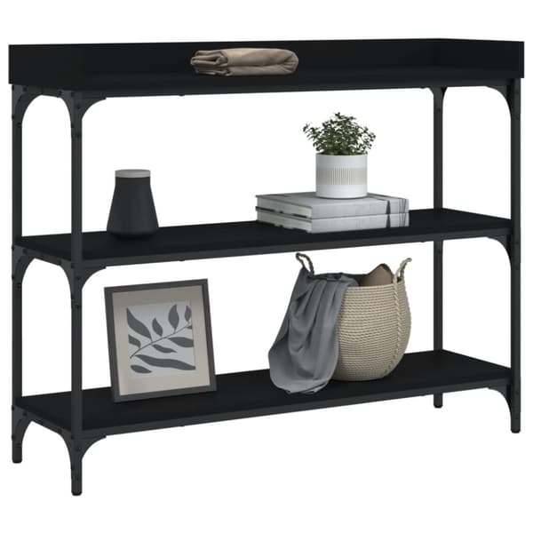 vidaXL konsolbord med hylder 100x30x80 cm sort