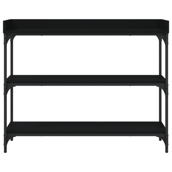 vidaXL Konsollbord med hyller svart 100x30x80 cm