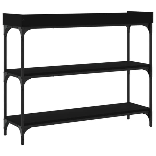 vidaXL Konsollbord med hyller svart 100x30x80 cm