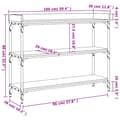 Miniatyrbilde 8 av 10: vidaXL Konsollbord med hyller svart 100x30x80 cm