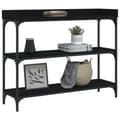 Miniatyrbilde 2 av 10: vidaXL Konsollbord med hyller svart 100x30x80 cm