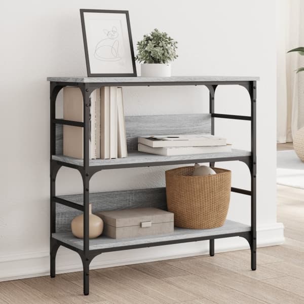 vidaXL konsolbord 75x32x75 cm konstrueret træ grå sonoma-eg