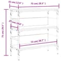 Miniatyrbilde 9 av 11: vidaXL Konsollbord grå sonoma 75x32x75 cm konstruert tre