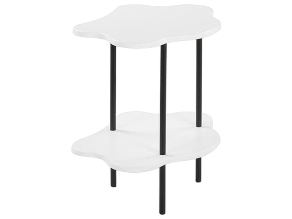 2-delt bordrekke i gull med ramme i rustfritt stål Herdet glass Rund bordplate Glamour