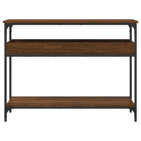 vidaXL Avlastningsbord med hylla brun ek 100x29x75 cm konstruerat trä