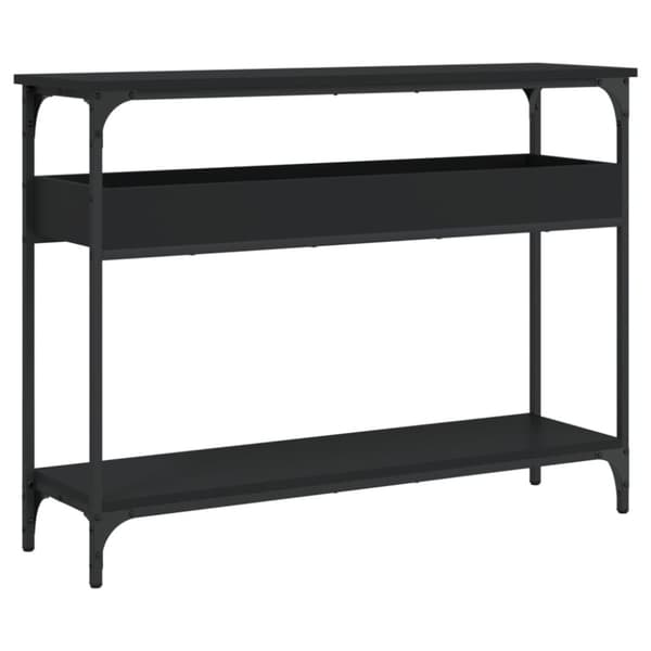 vidaXL Konsollbord med hylle svart 100x29x75 cm konstruert tre