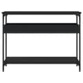 Miniatyrbillede 3 af 9: vidaXL konsolbord med hylde 100x29x75 cm konstrueret træ sort