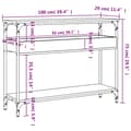 Miniatyrbillede 7 af 9: vidaXL konsolbord med hylde 100x29x75 cm konstrueret træ sort