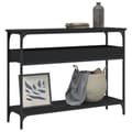 Miniatyrbillede 9 af 9: vidaXL konsolbord med hylde 100x29x75 cm konstrueret træ sort