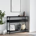 Miniatyrbillede 2 af 9: vidaXL konsolbord med hylde 100x29x75 cm konstrueret træ sort