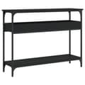 Miniatyrbillede 1 af 9: vidaXL konsolbord med hylde 100x29x75 cm konstrueret træ sort