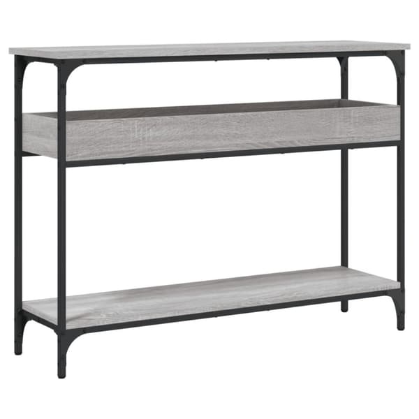 vidaXL Konsolipöytä hyllyllä harmaa Sonoma 100x29x75 cm tekninen puu