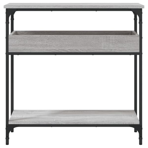 vidaXL konsolbord med hylde 75x29x75 cm konstrueret træ grå sonoma-eg