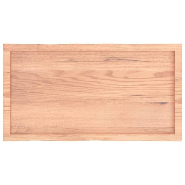 bordplade 100x50x(2-4) cm naturlig kant behandlet træ lysebrun