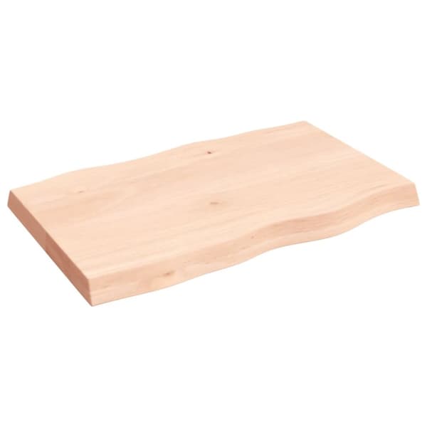 Bordsskiva 80x50x(2-6) cm obehandlad massiv ek levande kant
