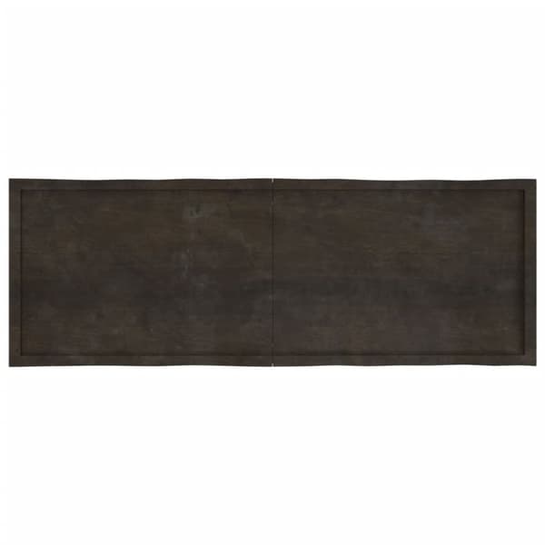 bordplade 180x60x(2-4) cm naturlig kant behandlet træ mørkebrun