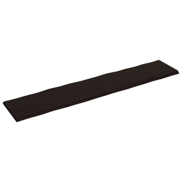 bordplade 200x40x(2-4) cm naturlig kant behandlet træ mørkebrun