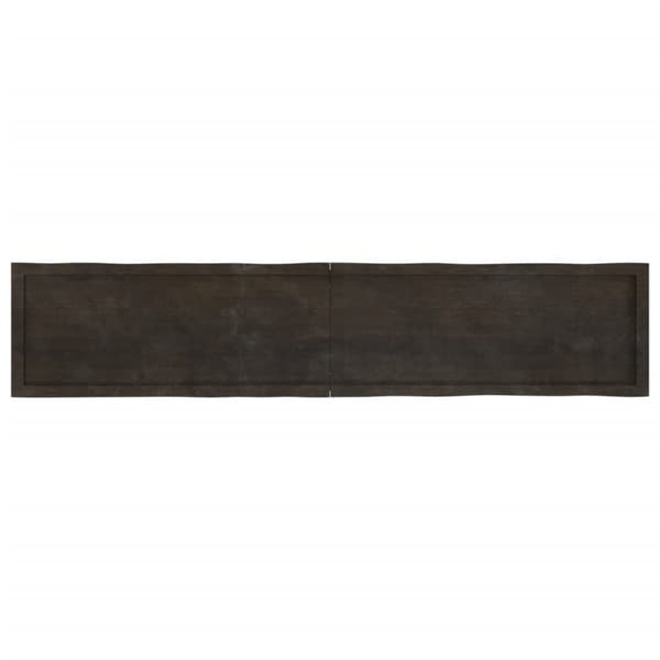 bordplade 200x40x(2-4) cm naturlig kant behandlet træ mørkebrun