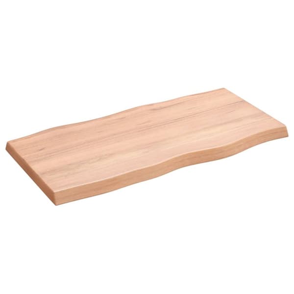 Bordsskiva ljusbrun 80x40x(2-4) cm massivt trä levande kant