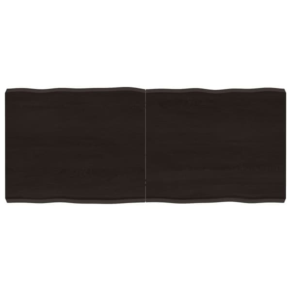 bordplade 120x50x(2-6) cm naturlig kant behandlet træ mørkebrun