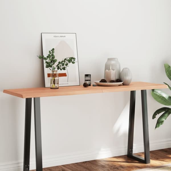 Bordsskiva ljusbrun 160x50x(2-4) cm massivt trä levande kant