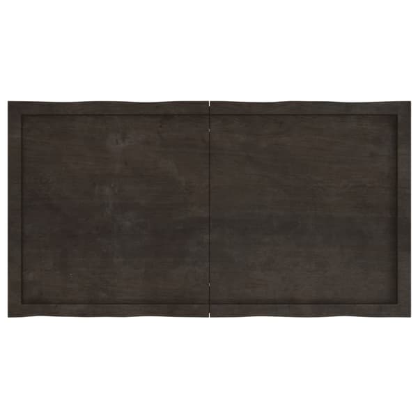 bordplade 120x60x(2-6) cm naturlig kant behandlet træ mørkebrun