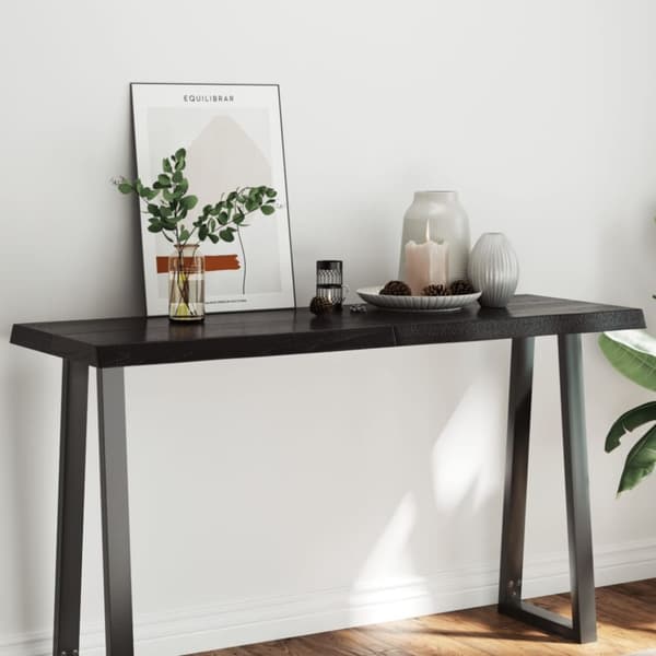Bordsskiva mörkbrun 140x50x(2-6) cm massivt trä levande kant