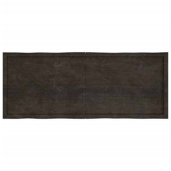 bordplade 160x60x(2-4) cm naturlig kant behandlet træ mørkebrun