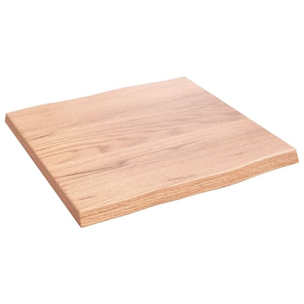 bordplade 40x40x2 cm naturlig kant behandlet egetræ lysebrun