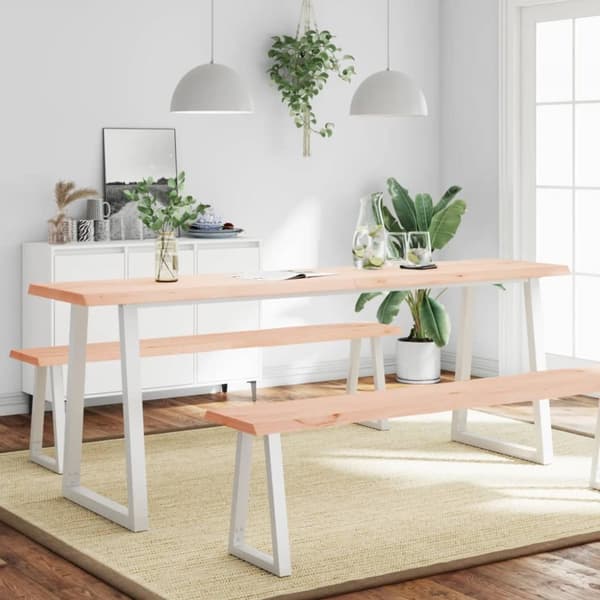 Pöytälevy 220x50x(2-4) cm käsittelemätön täysi puu elävä reuna