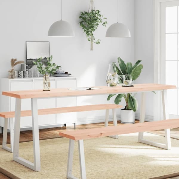 Pöytälevy 220x50x(2-4) cm käsittelemätön täysi puu elävä reuna