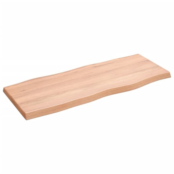 bordplade 100x40x(2-4) cm naturlig kant behandlet træ lysebrun