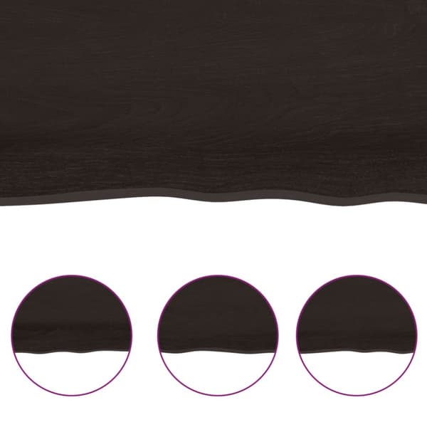 Bordsskiva mörkbrun 160x40x(2-6) cm massivt trä levande kant