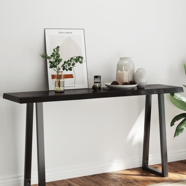 Bordsskiva mörkbrun 160x40x(2-6) cm massivt trä levande kant