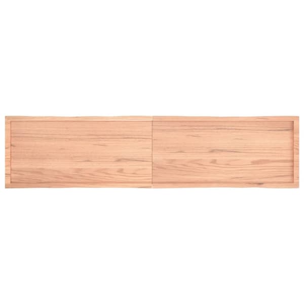 bordplade 220x50x(2-4) cm naturlig kant behandlet træ lysebrun