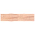 Miniatyrbillede 2 af 10: bordplade 220x50x(2-4) cm naturlig kant behandlet træ lysebrun