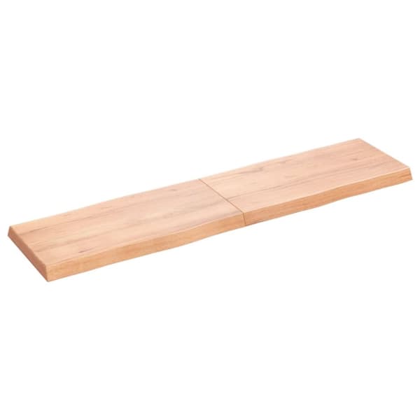 bordplade 160x40x(2-6) cm naturlig kant behandlet træ lysebrun