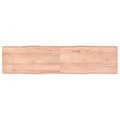 Miniatyrbillede 2 af 10: bordplade 160x40x(2-6) cm naturlig kant behandlet træ lysebrun