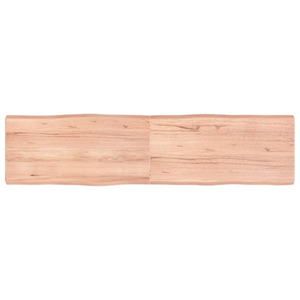 bordplade 160x40x(2-6) cm naturlig kant behandlet træ lysebrun