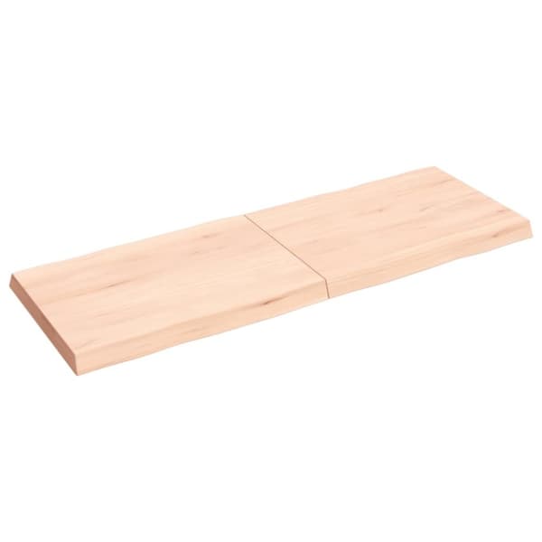 Bordsskiva 140x50x(2-6) cm obehandlad massiv ek levande kant