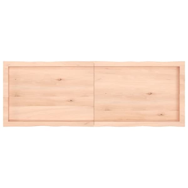 Bordsskiva 140x50x(2-6) cm obehandlad massiv ek levande kant