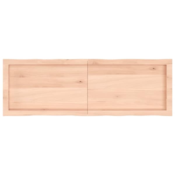 Bordsskiva 140x60x(2-6) cm obehandlad massiv ek levande kant
