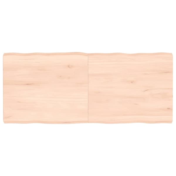 Bordsskiva 140x60x(2-6) cm obehandlad massiv ek levande kant