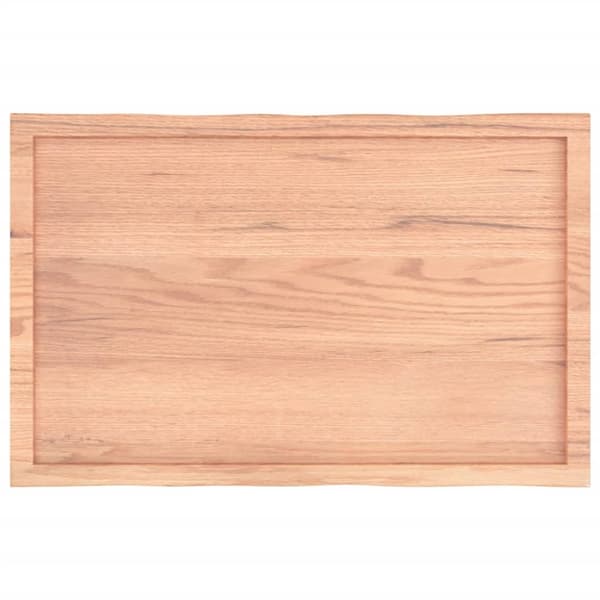 bordplade 100x60x(2-6) cm naturlig kant behandlet træ lysebrun