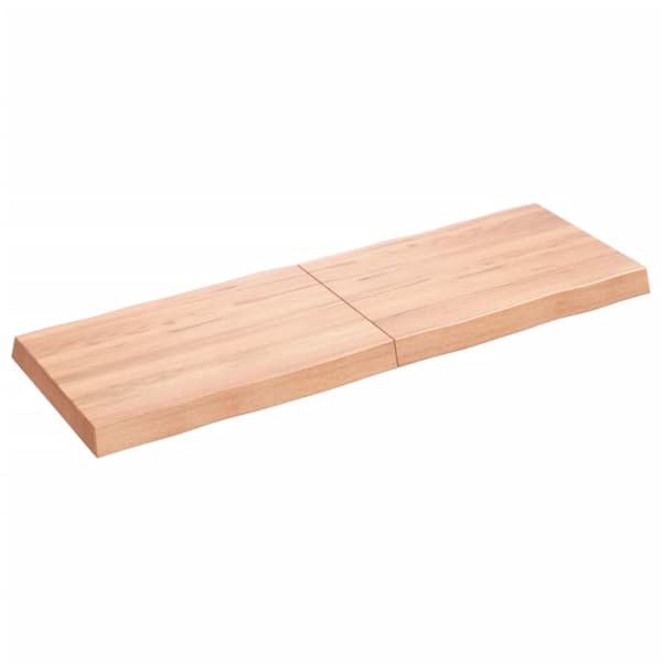 bordplade 120x40x(2-6) cm naturlig kant behandlet træ lysebrun