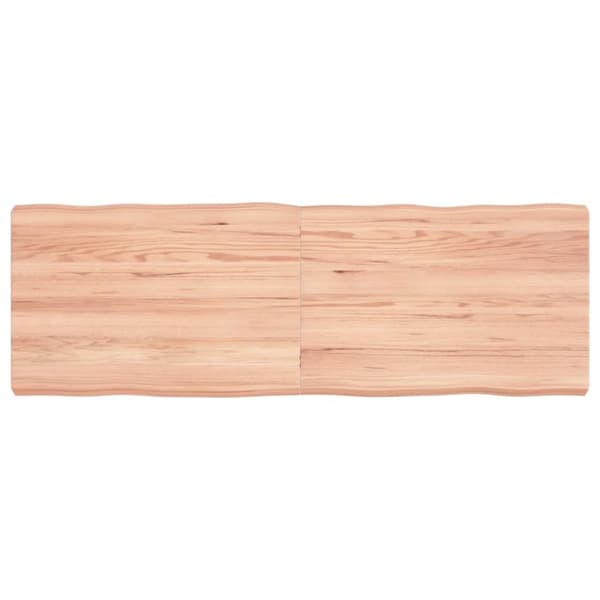bordplade 120x40x(2-6) cm naturlig kant behandlet træ lysebrun