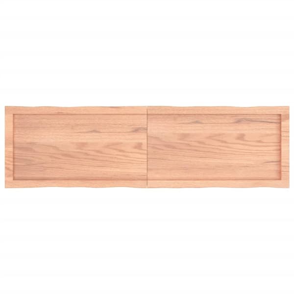 bordplade 140x40x(2-4) cm naturlig kant behandlet træ lysebrun