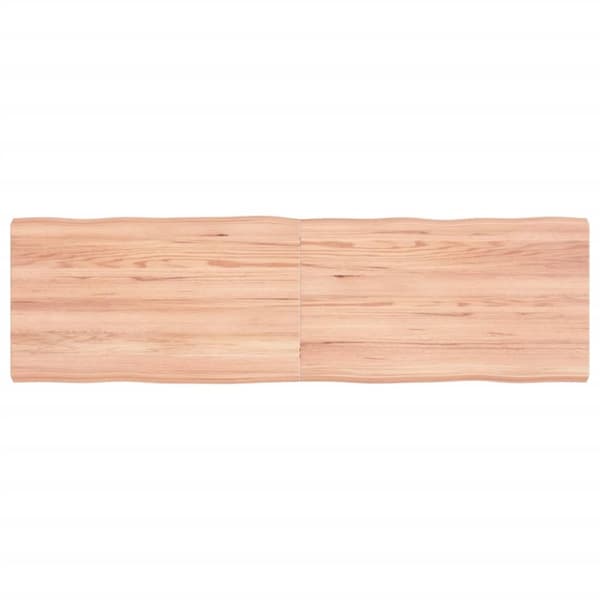 bordplade 140x40x(2-4) cm naturlig kant behandlet træ lysebrun